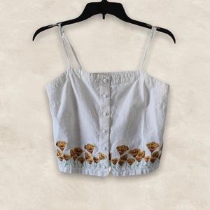 FOREVER 21 | Floral Lace Embroidered See-Through Mesh Cami Top